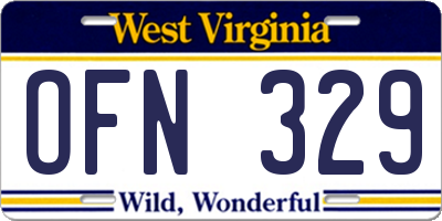 WV license plate OFN329