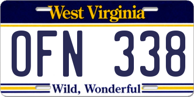 WV license plate OFN338