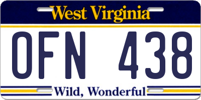 WV license plate OFN438