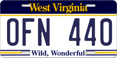 WV license plate OFN440