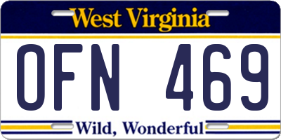 WV license plate OFN469