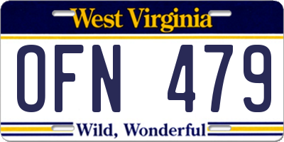 WV license plate OFN479