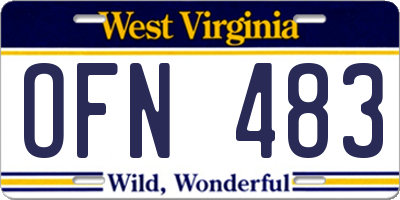 WV license plate OFN483