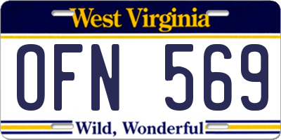 WV license plate OFN569