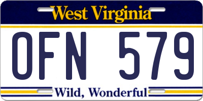 WV license plate OFN579