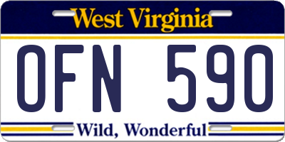 WV license plate OFN590