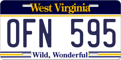 WV license plate OFN595
