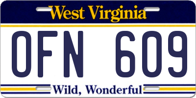 WV license plate OFN609