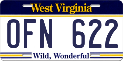 WV license plate OFN622