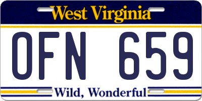 WV license plate OFN659