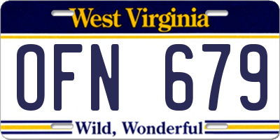WV license plate OFN679
