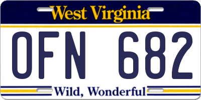 WV license plate OFN682
