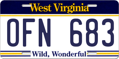 WV license plate OFN683