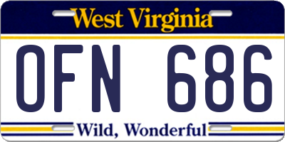 WV license plate OFN686