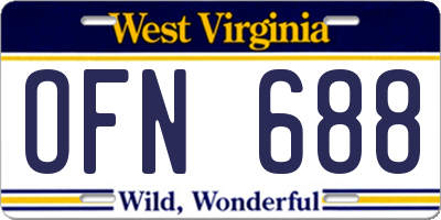 WV license plate OFN688