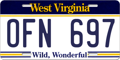 WV license plate OFN697