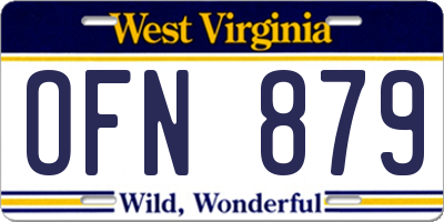 WV license plate OFN879