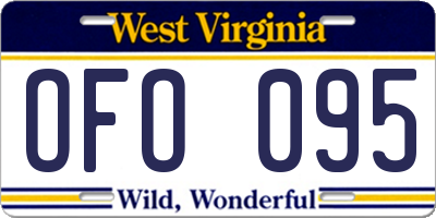 WV license plate OFO095