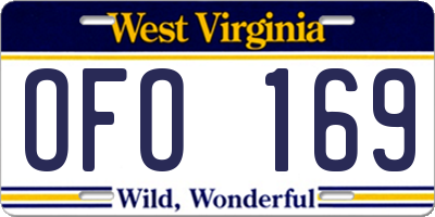 WV license plate OFO169