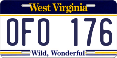 WV license plate OFO176