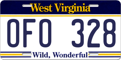 WV license plate OFO328