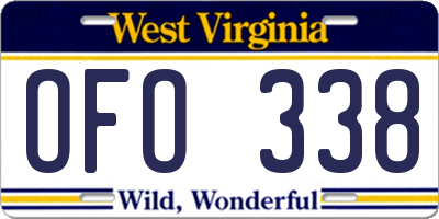 WV license plate OFO338