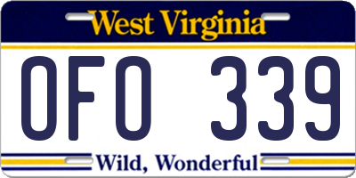 WV license plate OFO339