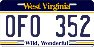 WV license plate OFO352