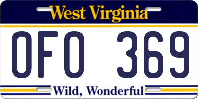 WV license plate OFO369