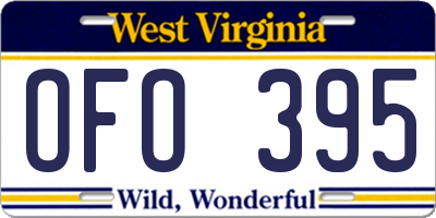 WV license plate OFO395