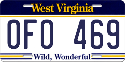 WV license plate OFO469