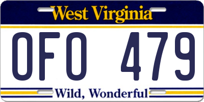 WV license plate OFO479