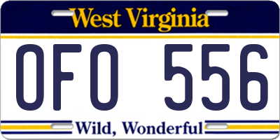 WV license plate OFO556