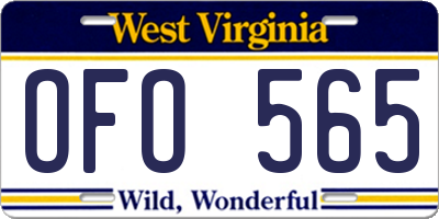 WV license plate OFO565