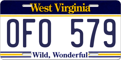 WV license plate OFO579