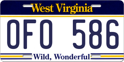 WV license plate OFO586