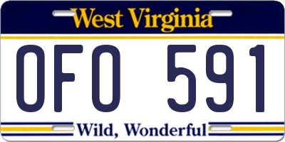 WV license plate OFO591