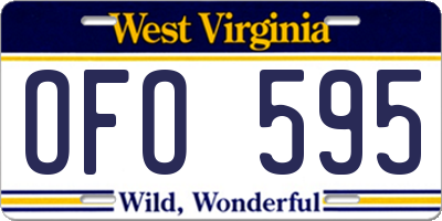 WV license plate OFO595