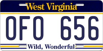 WV license plate OFO656