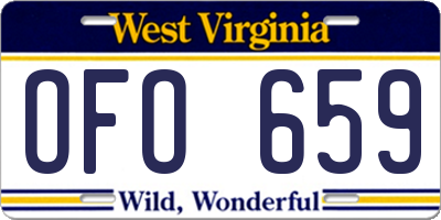 WV license plate OFO659
