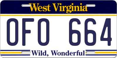 WV license plate OFO664