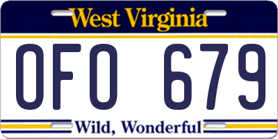 WV license plate OFO679