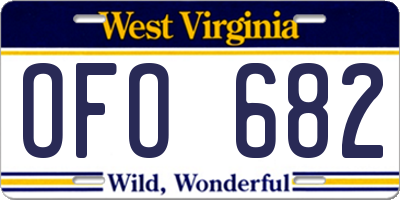 WV license plate OFO682