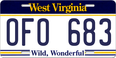 WV license plate OFO683