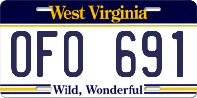 WV license plate OFO691
