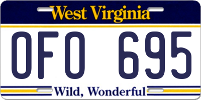 WV license plate OFO695