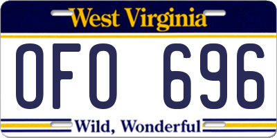 WV license plate OFO696