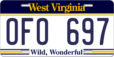 WV license plate OFO697