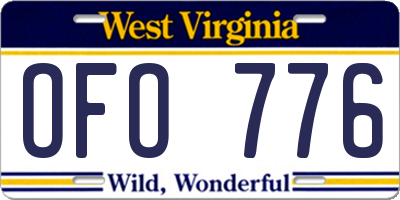 WV license plate OFO776