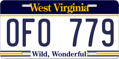 WV license plate OFO779